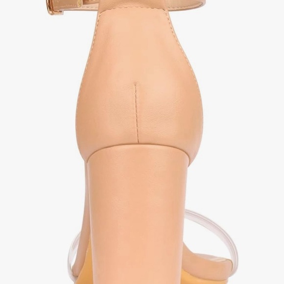 Nude heel, clear toe strap 3” heels - Picture 4 of 5